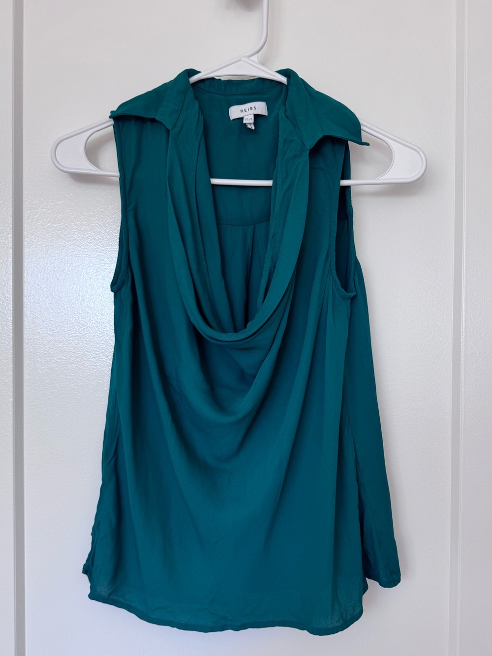 Reiss Green Ameliee Cowl Neck Top Size 0